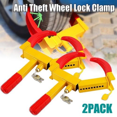 2pc Heavy Duty Wheel Clamp Caravan Trailer Car Motorhome Security Lock