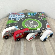 Melissa & Doug Wooden Emergency Vehicles With...