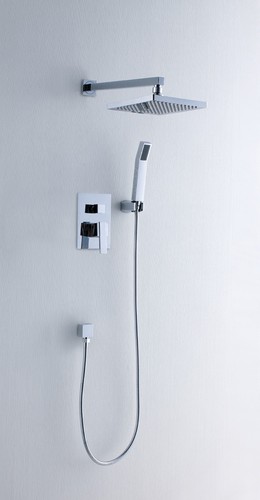 Luxury Bathroom Rain Mixer Shower Combo Set Wall Mounted with 8" LED Shower Head - Picture 3 of 23