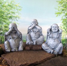 Buddha Figur 21cm nichts sehen, nichts hören, nichts sagen sprechen 3 Affen B-Wa