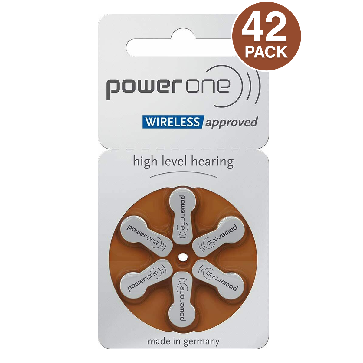 Power One Size 312 PR41 Zinc Air Hearing Aid Batteries MF (42 batteries)