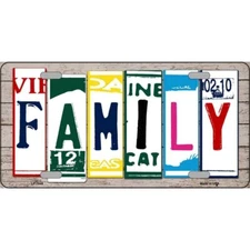 MINI Size 4"x2.2" License Plate Metal Sign Wood Art for Home Family