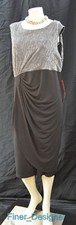 Enfocus Evening sexy Dress knee stretch sleeveless mock wrap metallic SZ 20W NWT