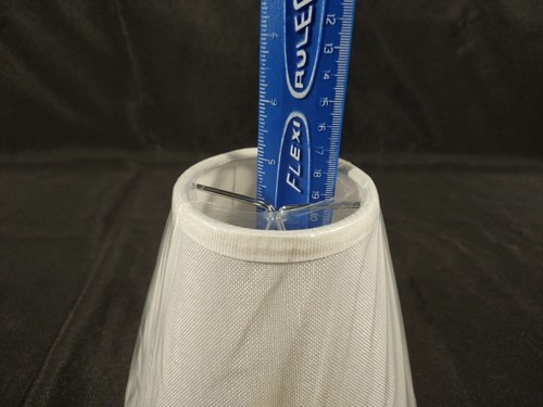 White Empire Clip-on Lamp Shade 3"X6" X5" Fabric Small Desk Lamp Nightstand - Picture 5 of 7