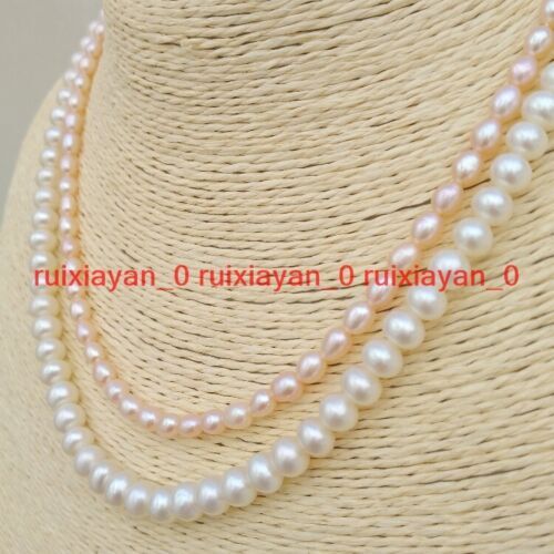 17-18" Magnificent South Sea Genuine White Pink Pearl Necklace 14k Gold P - Picture 2 of 6