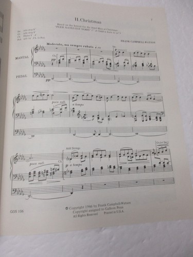 Frank Campbell-Watson zwei Introits für Orgel Advent Weihnachten Noten - Bild 3 von 3