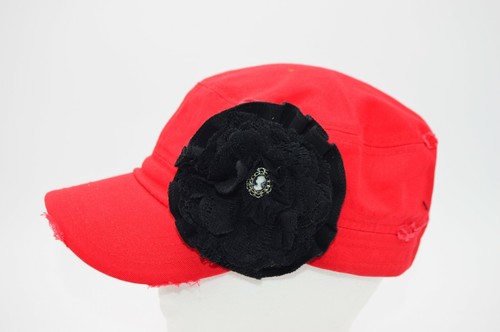 Pit Bull Red Black Flower Cameo Fashion 