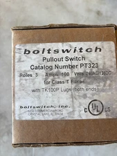 BOLTSWITCH PT323 100 AMP 3 POLE T FUSE; FUSES NOT INCLUDED