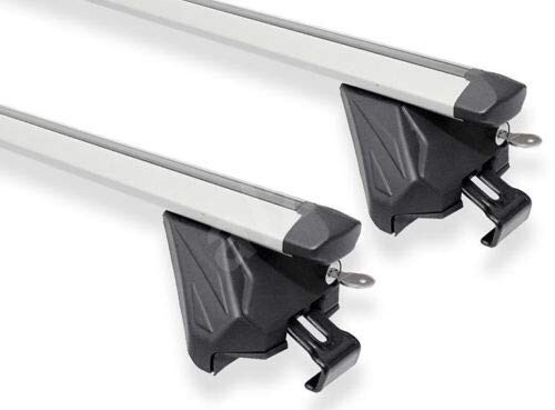BARRE PORTATUTTO PORTAPACCHI 120CM IN ALLUMINIO PER AUTO CON RAILS INTEGRATI