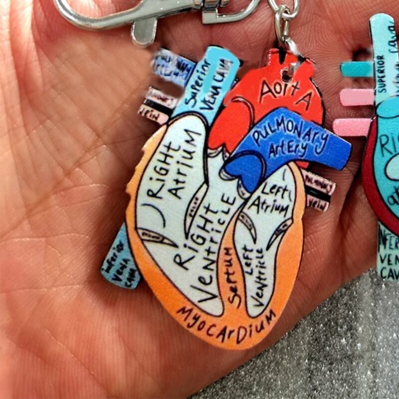 Acrylic Nurse Theme Letter Bag Keychain Simulation Cardiology Bag