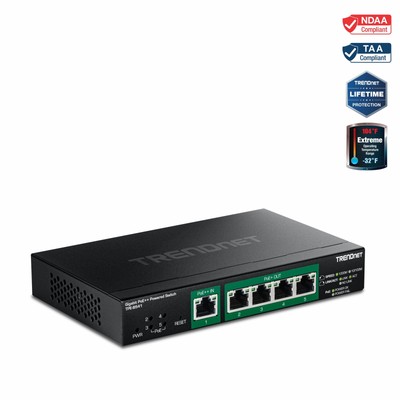 TRENDnet TPE-B541 5-Port Gigabit PoE++ Powered Managed Switch with PoE