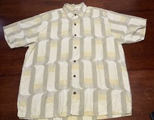 Tommy Bahama Men's XL 100 Silk Palm Tree Coconut Hawaiian Button Up Shirt