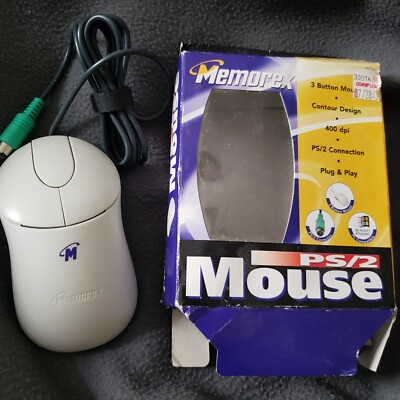 Memorex PS/2 Mouse, PC - Windows, 3 Button, 400 dpi, Plug & Play, never ...