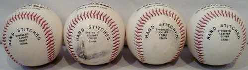 Vintage 4 Dunlop Cork & Rubber Core Hand Stitched Synthetic Leather Baseballs - Picture 2 of 6