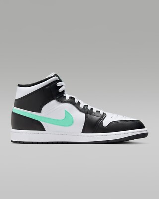 Nike Air Jordan 1 ホワイト シューズ 26.5 Nike Air Jordan 1 Mid Sneakers Shoes White/Black/Green Glow