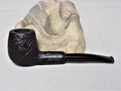 ALDO VELANI BLACK SANDBLASTED  BRIAR PIPE ACRYLIC STEM NEW UNSMOKED VERY NICE