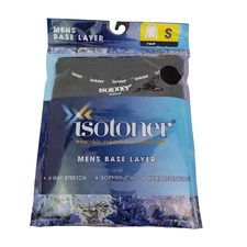 Isotoner Mens Size S 34-36 Black Soft Touch Base Layer Long Sleeve Shirt