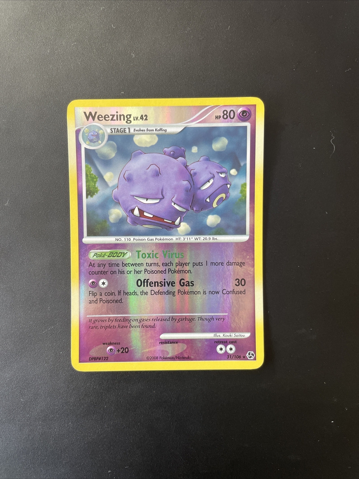 Pokemon Weezing Reverse Holo - Great Encounters - 31/106 NM