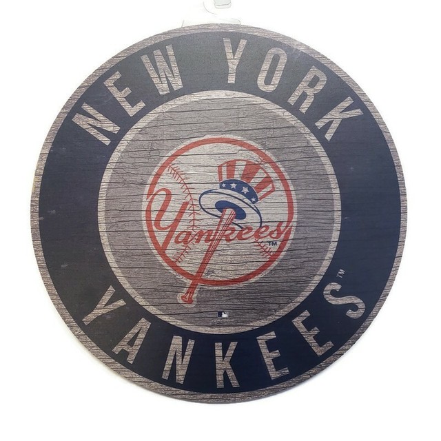 New York Yankees Retro Distressed Round Wall Art Decor 12" Diameter NY