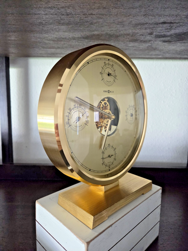 Vintage Howard Miller 4RG897 622-974 Weather Station Brass Skeleton Clock WORKS - Picture 8 of 12