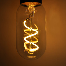 Bombilla LED Edison T45 - Bombilla LED de filamento espiral de 3 vatios 130 mm