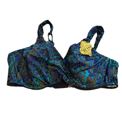 Miraclesuit Basilisk Plunge Underwire Bikini Top Women's 38DD 6526101 Snakeprint