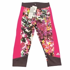Adidas Tech Fit Capri 3/4 Leggings Women’s Size Small Floral AJ0534 NWT $45 NEW