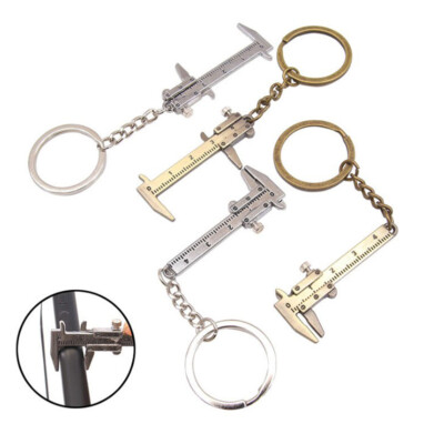 Mini Vernier Cliper Während Der Schlüsselrolle Mit Sauberen Folien Erzählt ψ