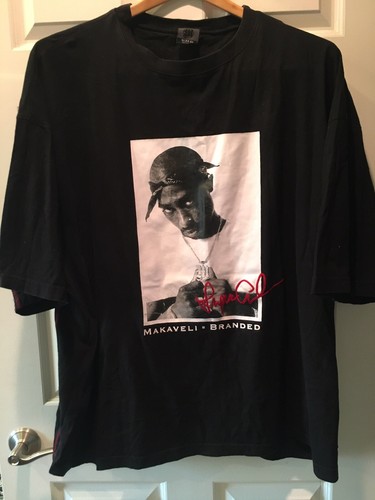 Pac Makaveli Branded Black T-shirt Size 