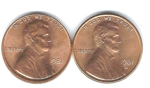 1981 P & D Brilliant Uncirculated Two Lincoln cent coins! - Picture 2 of 4