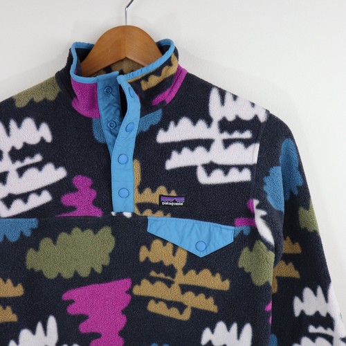 Patagonia Fungiis Mushroom Snap-T Fleece Jacket Kids Medium 10-12 Youth Boys EXC - Picture 2 of 7