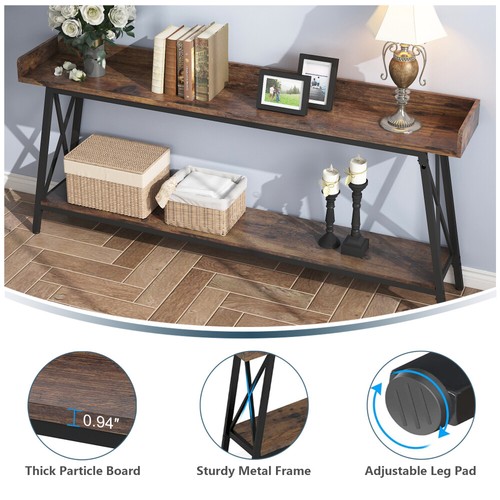 70.87 inch Narrow Entryway Hallway Extra Long Console Table Sofa Table Bar Table - Picture 2 of 7