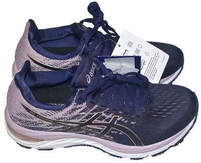 ASICS Womens Size 7 Gel-Cumulus 21 Knit Running Shoes Peacoat/Rose Gold Sneaker
