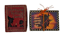 Halloween Witch box lot Milton Bradley Fortune Telling Cards Game and homemade