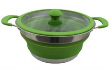 Image of Vango Cuisine 1.5 Litre Camping Collapsible Casserole Cook Pot - Green