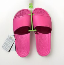 New Crocs Hot Pink Classic Slides Sandals Women  s Size 7 Beach Pool Shoes NWT