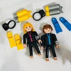 Vintage 3772 Playmobil Scuba Sport Divers w/ Tanks, Fins, for Motor Boat Raft