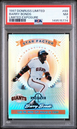 1997 DONRUSS LIMITED LIMITED EXPOSURE #89 BARRY BONDS PSA 7