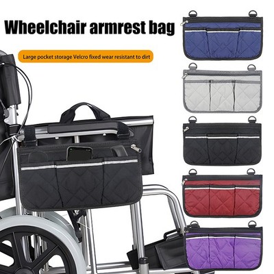 Wheelchair Armrest Side Storage Bag Portable Pocket Suitable For Walking Wheels