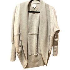 Aritzia Wilfred Cardigan Sz S Diderot Cotton Modal Circle Cocoon Studded Beige