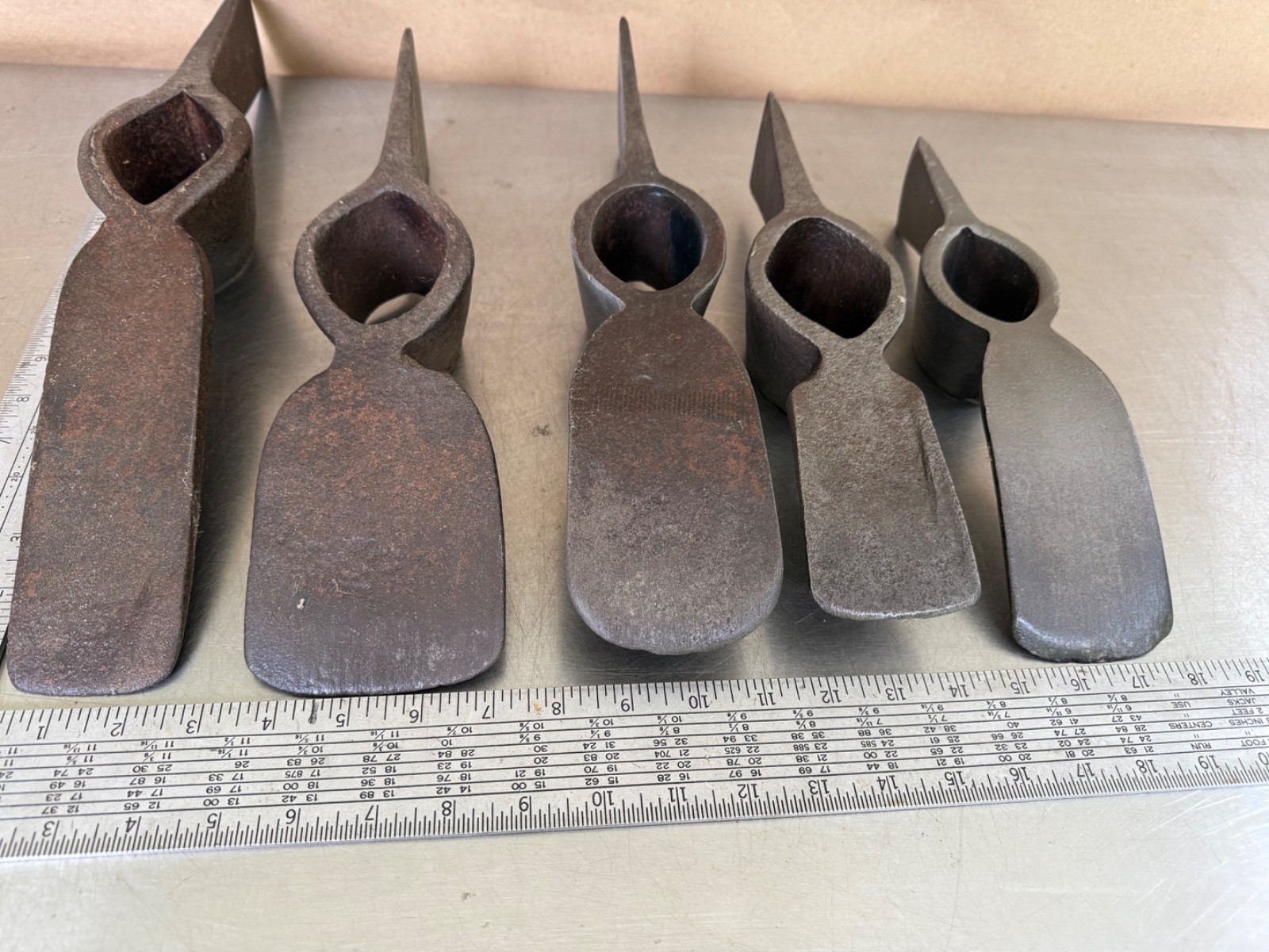 Lot of 5 Assorted Vtg. Grub Hoe  Farm Digging Garden Lawn Tool All Clean 21 lbs.