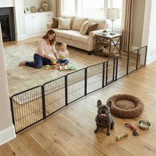 Dog Gate Extra Wide Designed for Indoor Use, Adjustable Width Up to 183-inch ...