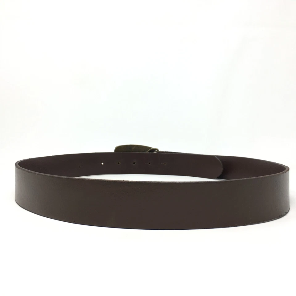 Cinturón Levi Strauss & Co Para Hombre Talla 36 Cuero Marrón De Colección Hecho en Italia Hebilla Grande Foto 3 de 4