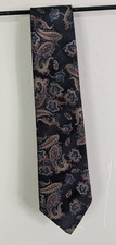 Mario Valentino Tie Men's 58" In Length Blue Paisley Polyester Made In USA
