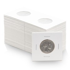 50 Coin Shield Quarter 2x2 Mylar Cardboard Coin Flips 25 Cent Holders PVC-Free
