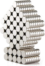 300 PCS Small Refrigerator Premium Brushed Nickel Fridge, Office Magnets, 6X2 Mm