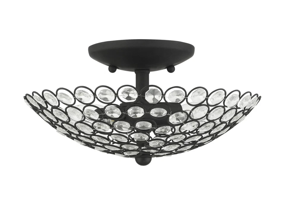 Livex Lighting 40441 Cassandra 2 Light 11"W Semi-Flush Bowl - Nickel - Image 3 of 4