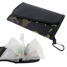 New Portable Nylon Fishing Lure Bag with 6 Compartments, Soft Bait Storage Case