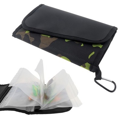 New Portable Nylon Fishing Lure Bag with 6 Compartments, Soft Bait Storage Case