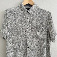 Roark Revival Shirt Men’s Floral Geometric Med Button Up Classic Fit RAYON light